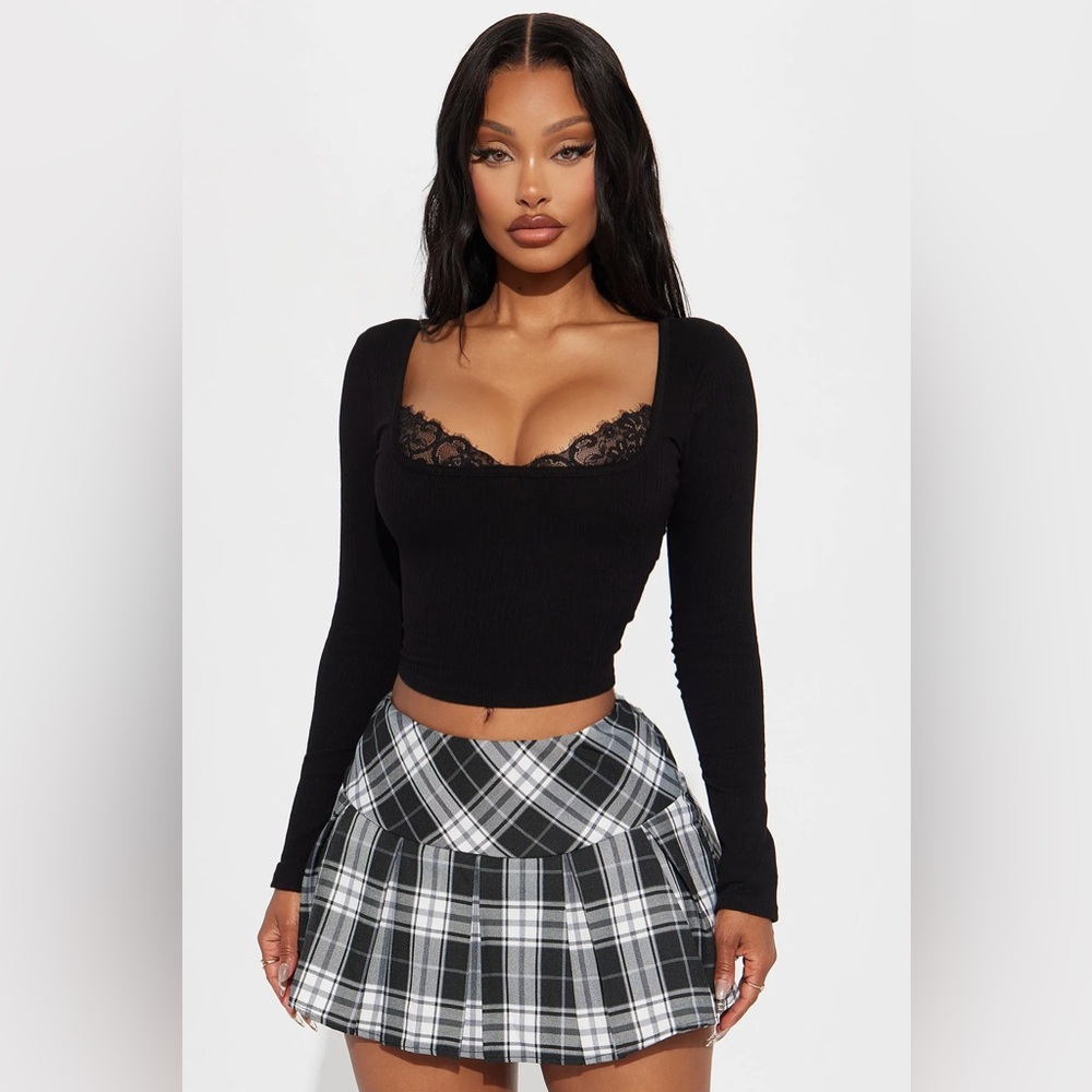 Fashion Nova Carina Long Sleeve Top - Black